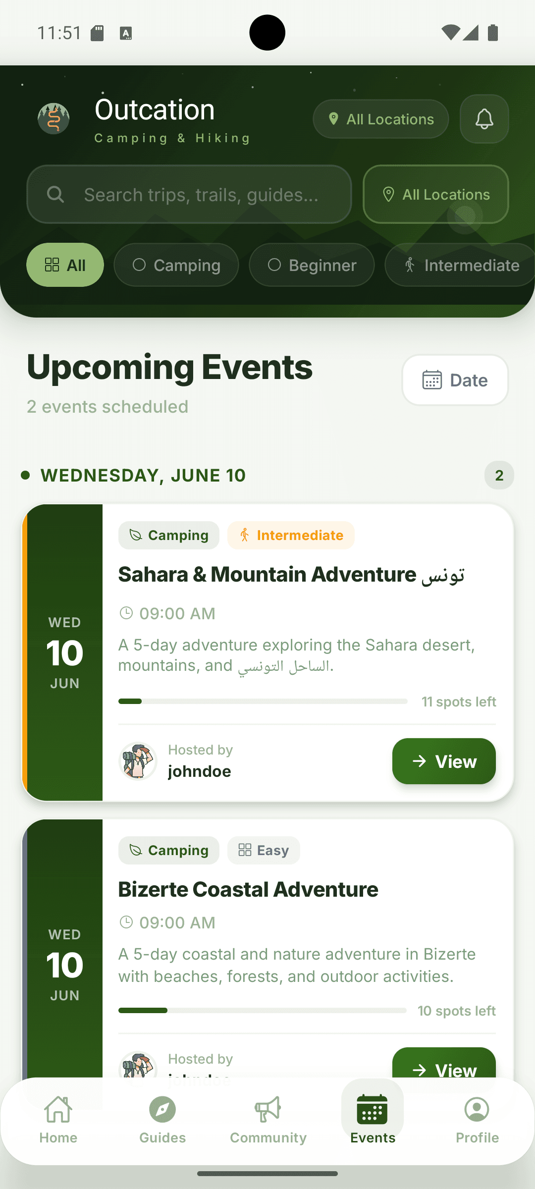 Outcation Upcoming Events